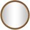 Woven Checkered Rattan Framed Round Wall Mirror